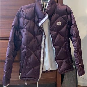 Purple North Face Short Puffer